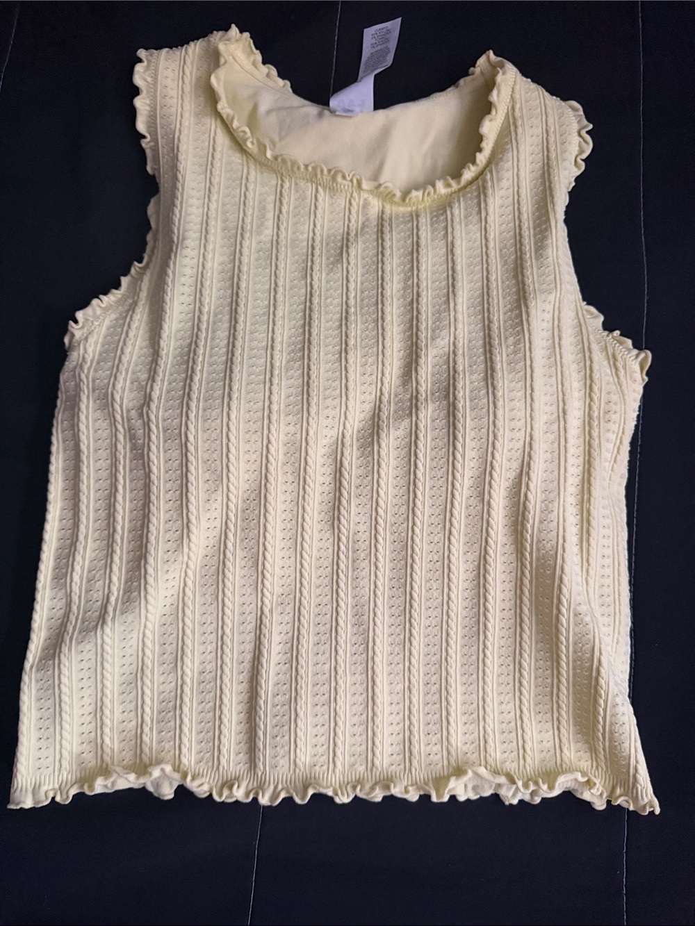 JoyLab Yellow Ruffled Edge Knit Tank - Picture 2 of 4
